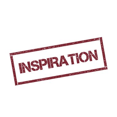 İlham dikdörtgen damga dokulu kırmızı mühür ile izole beyaz arka plan vektör üzerinde metin