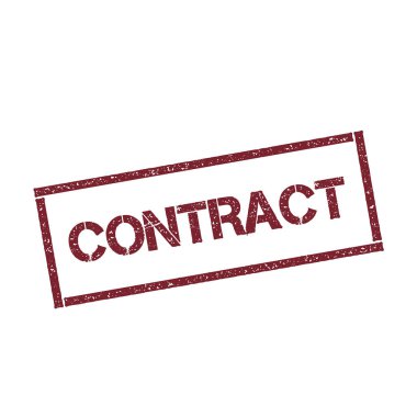 Metin üzerinde beyaz arka plan vektör izole ile dikdörtgen damga dokulu kırmızı mühür sözleşme