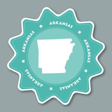 Arkansas harita etiket modaya uygun renklerde seyahat etiket bizimle devlet adı ve harita olarak kullanılabilir