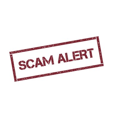 Beyaz arka plan vektör izole metin ile uyarı dikdörtgen damga dokulu kırmızı mühür aldatmaca