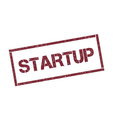 Başlangıç dikdörtgen damga dokulu kırmızı mühür ile izole beyaz arka plan vektör üzerinde metin