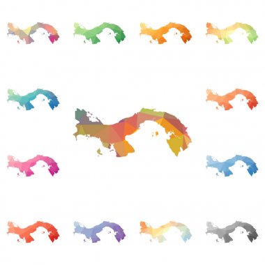 Panama geometrik poligonal mozaik tarzı koleksiyon parlak soyut mozaik düşük Poli haritalar