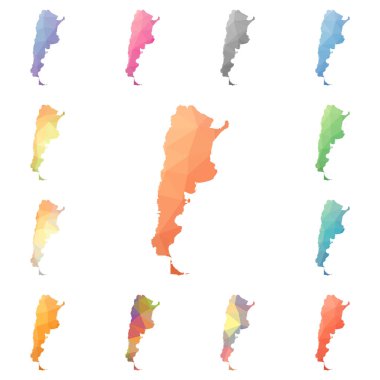 Arjantin geometrik poligonal mozaik tarzı koleksiyon parlak soyut mozaik düşük Poli haritalar