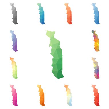 Togo geometrik poligonal mozaik tarzı koleksiyon parlak soyut mozaik düşük Poli haritalar