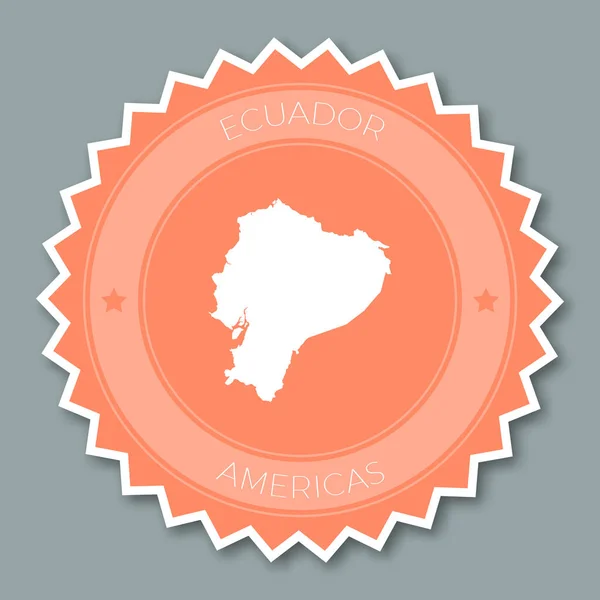 Эквадорский бейдж плоский дизайн Круглый плоский стикер модных цветов с картой страны и названием — стоковый вектор