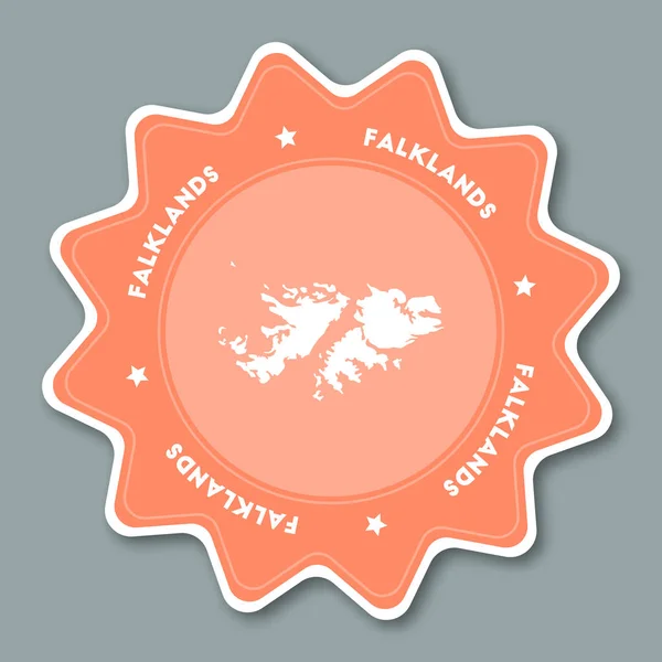 Falklandeilanden Malvinas kaart sticker in trendy kleuren ster vormige reizen sticker met land — Stockvector