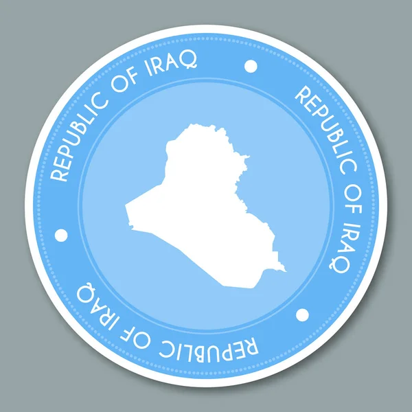 Irak Etikett flache Aufkleber Design patriotisch Land Karte rund lable Land Aufkleber Vektor — Stockvektor