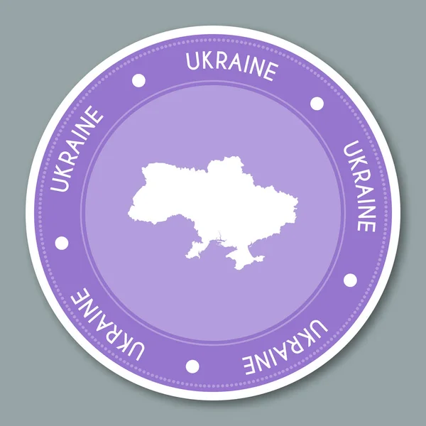 Ukrajina štítek plochá nálepka design vlastenecké země mapa kolo label země nálepka vektor — Stockový vektor