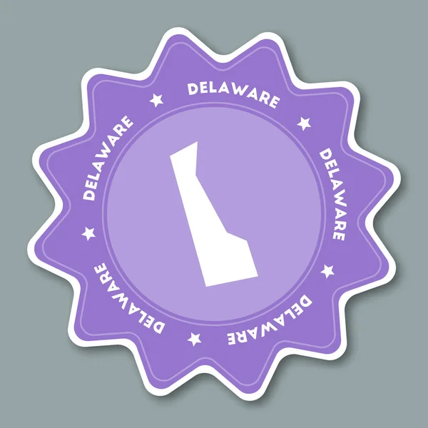 Autocollant carte Delaware en couleurs tendance Autocollant de voyage avec le nom de l'État américain et la carte Peut être utilisé comme — Image vectorielle