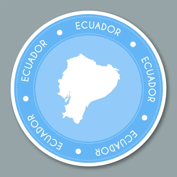 Ecuador etikett platt klistermärke design patriotiska land karta runda lable land klistermärke vector — Stock vektor
