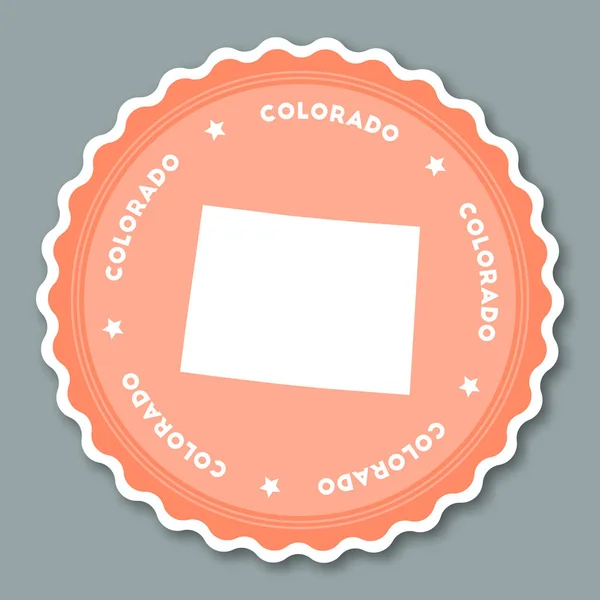 Colorado sticker plat design ronde platte stijl badges van trendy kleuren met de Braziliaanse kaart en naam — Stockvector
