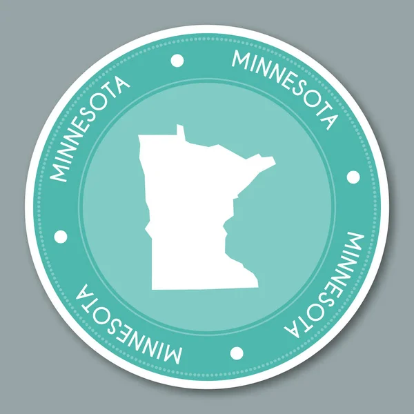 Minnesota štítek plochý štítek design vlastenecké nás mapy státní kolo jídel kolo odznak vektor — Stockový vektor