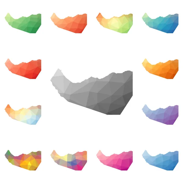 소말릴란드 형상 다각형 모자이크 스타일 컬렉션 밝은 추상 테셀레이션 낮은 폴 리 지도 — 스톡 벡터