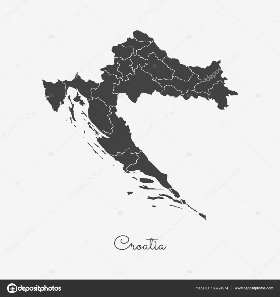Landkarte Kroatien Regionen - Top Sehenswürdigkeiten Landkarte Kroatien Regionen - Top Sehenswürdigkeiten