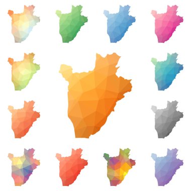 Burundi geometrik poligonal mozaik tarzı koleksiyon parlak soyut mozaik düşük Poli haritalar