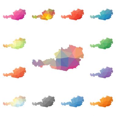 Avusturya geometrik poligonal mozaik tarzı koleksiyon parlak soyut mozaik düşük Poli haritalar