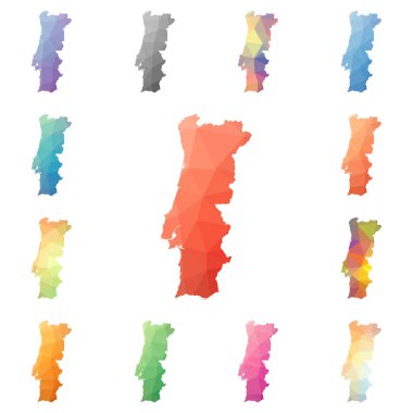 Portekiz geometrik poligonal mozaik tarzı koleksiyon parlak soyut mozaik düşük Poli haritalar