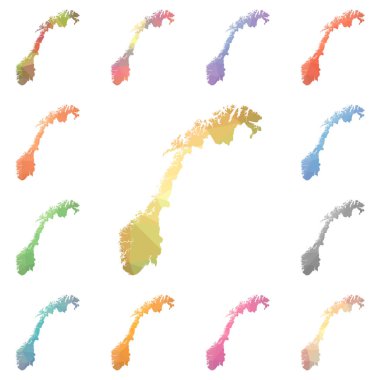 Norveç geometrik poligonal mozaik tarzı koleksiyon parlak soyut mozaik düşük Poli haritalar