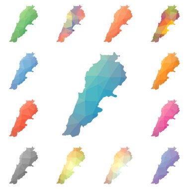 Lübnan geometrik poligonal mozaik tarzı koleksiyon parlak soyut mozaik düşük Poli haritalar