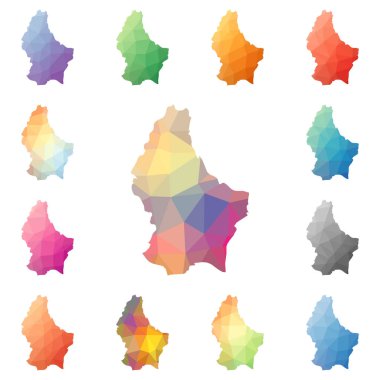Lüksemburg geometrik poligonal mozaik tarzı koleksiyon parlak soyut mozaik düşük Poli haritalar