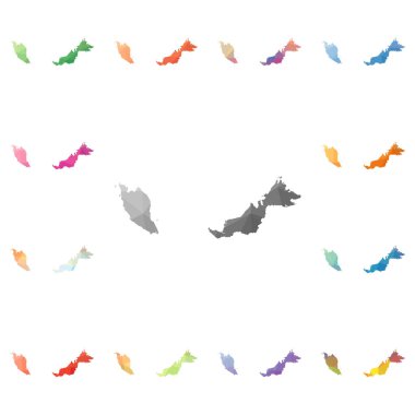 Malezya geometrik poligonal mozaik tarzı koleksiyon parlak soyut mozaik düşük Poli haritalar