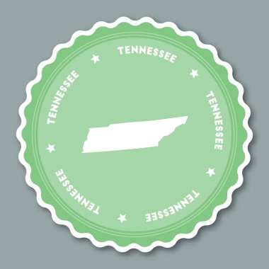 Tennessee etiket düz yuvarlak düz stil rozetleri devlet harita ve adı ile trendy renklerinin Tasarla