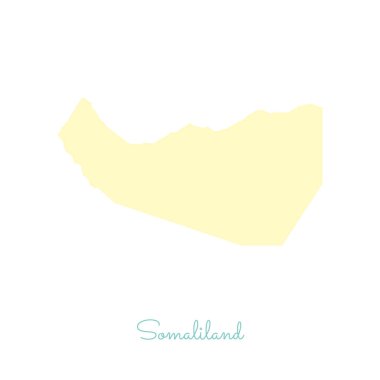Somaliland bölgesi Haritası ayrıntılı Beyaz anahat ile renkli harita Somaliland bölgelerinde vektör
