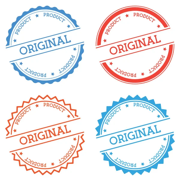 Original Produkt-Abzeichen isoliert auf weißem Hintergrund flachen Stil rundes Etikett mit Text kreisförmig — Stockvektor