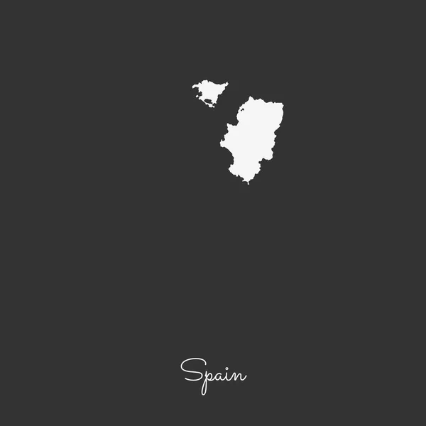 Spagna regione mappa bianco contorno su sfondo grigio Mappa dettagliata delle regioni spagnole Vettore — Vettoriale Stock