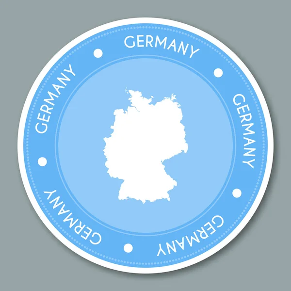 Duitsland label platte sticker ontwerp patriottische land kaart ronde lable land sticker vector — Stockvector