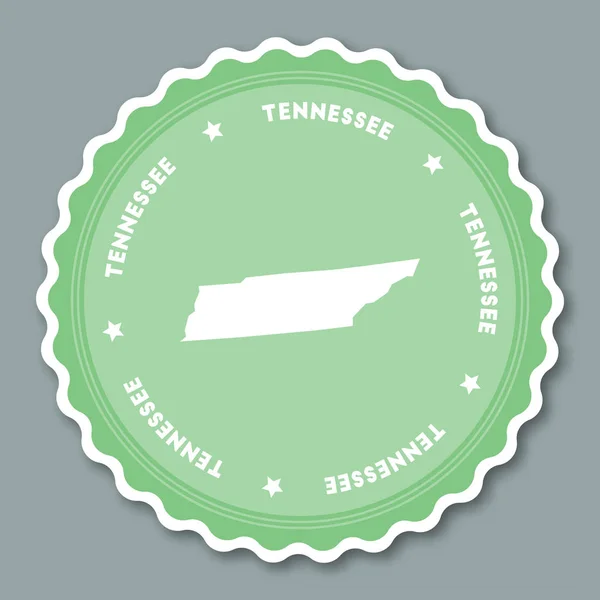 Tennessee sticker plat design ronde platte stijl badges van trendy kleuren met de Braziliaanse kaart en naam — Stockvector