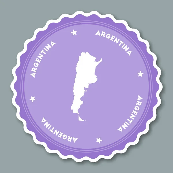 阿根廷贴纸平面设计圆平面样式徽章时尚的颜色与全国地图和名称 — 图库矢量图片