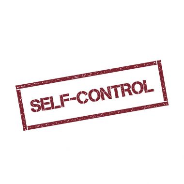 Selfcontrol dikdörtgen damga dokulu kırmızı mühür ile izole beyaz arka plan vektör üzerinde metin
