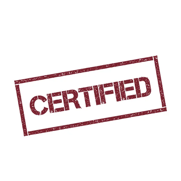 Sello rectangular certificado Sello rojo texturizado con texto aislado sobre un vector de fondo blanco — Vector de stock