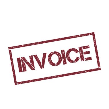 Beyaz arka plan vektör izole metin ile dikdörtgen damga dokulu kırmızı mühür fatura