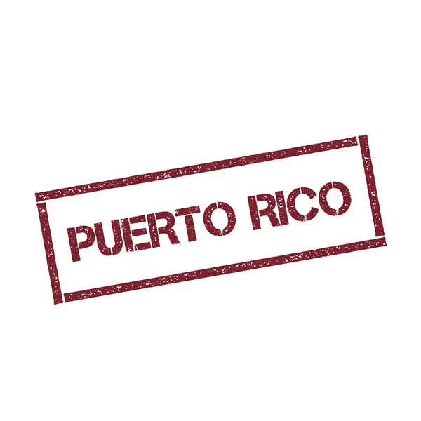 Puerto rico rectangular stamp Textured red seal with text isolated on white background vector — Stock Vector