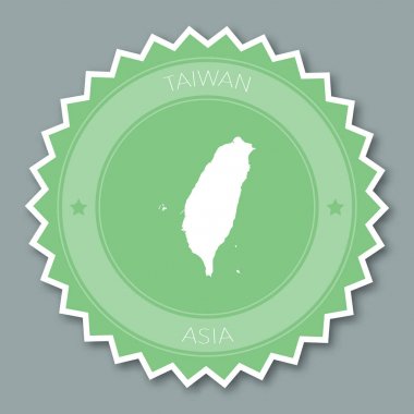 Tayvan Çin Cumhuriyeti rozet düz yuvarlak düz stil etiketi ülke ile trendy renklerinin Tasarla