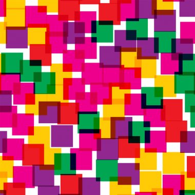 Kareler desen beyaz geometrik arka plan getiriliyor rasgele kareler kaotik geometrik soyut