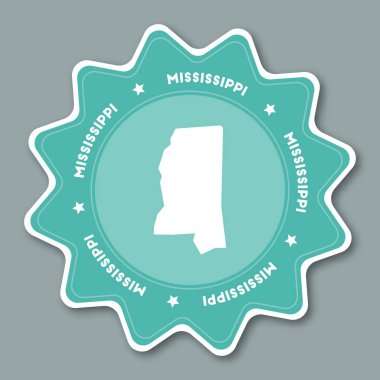Mississippi harita etiket modaya uygun renklerde seyahat etiket bizimle devlet adı ve harita olarak kullanılabilir