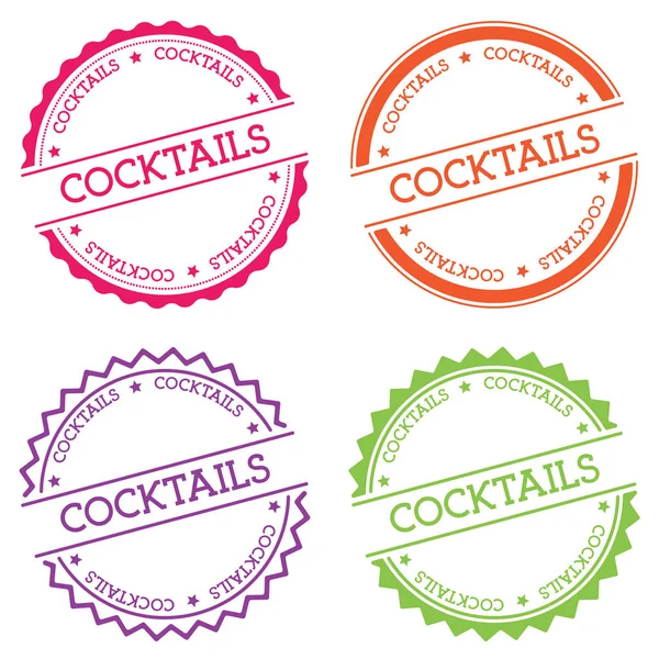 Badge Cocktails isolé sur fond blanc Étiquette ronde de style plat avec texte Emblème circulaire — Image vectorielle
