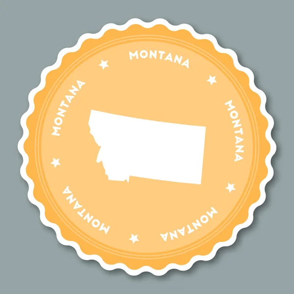 Montana sticker plat design ronde platte stijl badges van trendy kleuren met de Braziliaanse kaart en naam — Stockvector