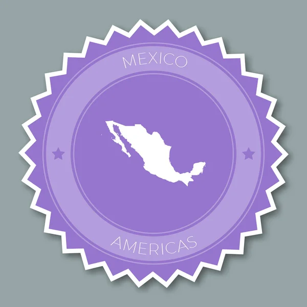 Соединенные Штаты Мексики эмблема плоского дизайна Круглый плоский стиль стикер из трех цветов с картой страны — стоковый вектор