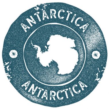 Antarktika harita vintage damgası Retro tarzı el yapımı etiketi Antarktika rozet veya seyahat için öğe