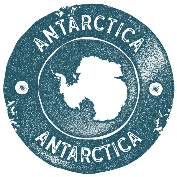 Antarctica map vintage stamp Retro style handmade label Antarctica badge or element for travel — Stock Vector