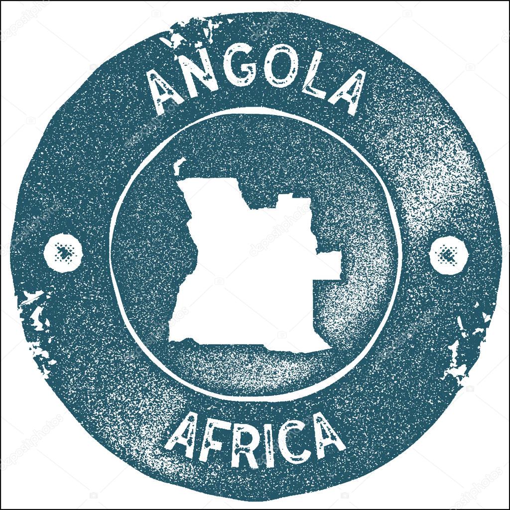 Angola map vintage stamp Retro style handmade label Angola badge or element for travel souvenirs
