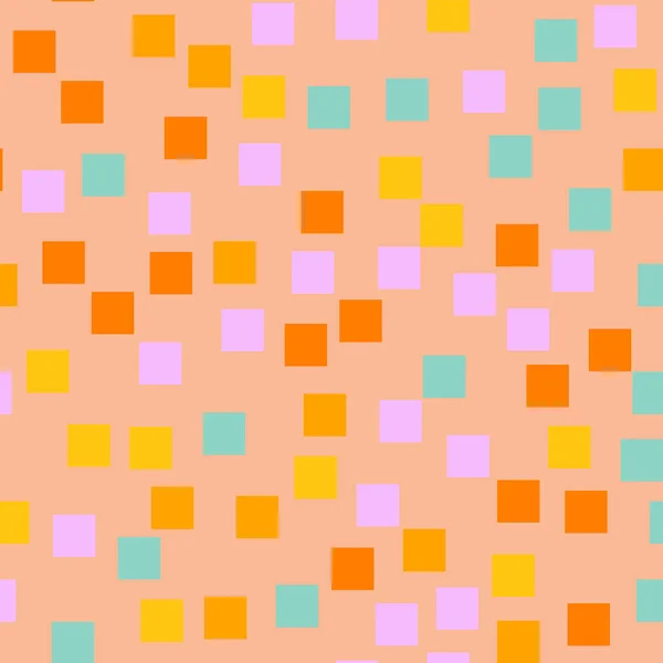 Patrón de cuadrados abstractos Fondo geométrico rosa Cuadrados aleatorios interesantes Caótico geométrico — Vector de stock