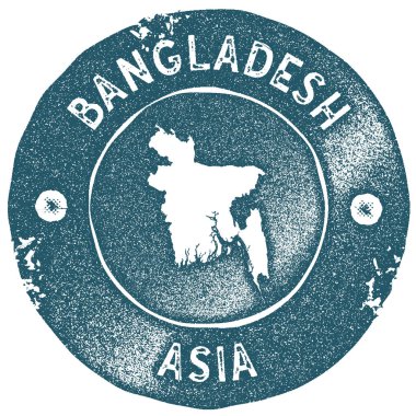 Bangladeş Haritası vintage damgası Retro tarzı el yapımı etiketi Bangladeş rozet veya seyahat için öğe
