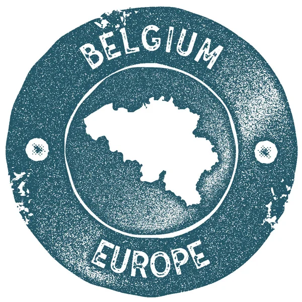 Bélgica mapa carimbo vintage Rótulo artesanal estilo retro Bélgica emblema ou elemento para viagens —  Vetores de Stock