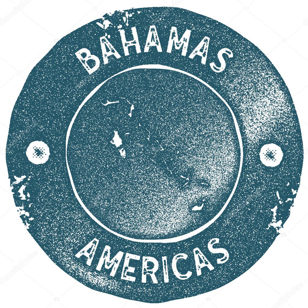 Bahamas map vintage stamp Retro style handmade label Bahamas badge or element for travel