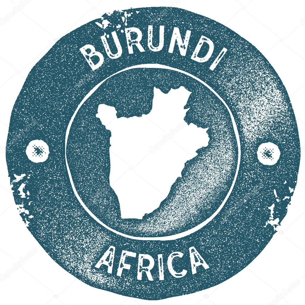 Burundi map vintage stamp Retro style handmade label Burundi badge or element for travel